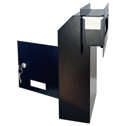 VD1C-B - Door Drop Box, Mail Slots for Mail, Rent, Deposit, and Night Key, Through The Door Prevents Money Fishing Locking Steel Mailbox with Rear Access, Black