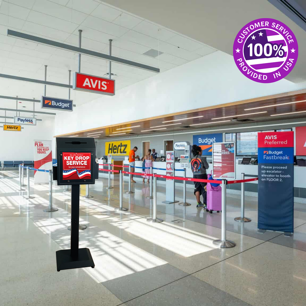 VD6A-B - Floor-Standing Offering Boxes with Lock and Keys, Suggestion Box with Stand, Heavy-Duty Metal Suggestion & Donation Organizer for Church, Voting, and Fundraising, Black