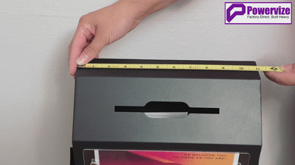VD6B-B - Suggestion Box with Stand, Floor Standing Donation & Ballot Box, Metal Lockable Collection Box with Combination Lock for Voting, Charity, Church, Hospital Feedback & Car Rental Key Return