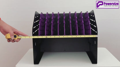 VC10A-B - Laptop Charging Station for Classroom, Office, or Home, 10-Device Organizer with 6 AC Outlets & 4 USB Ports, Fits Laptops, Tablets & E-Readers up to 1.375" Thick, 15.3" x 13" x 13"