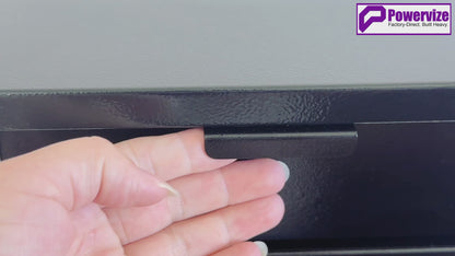 VD1C-B - Door Drop Box, Mail Slots for Mail, Rent, Deposit, and Night Key, Through The Door Prevents Money Fishing Locking Steel Mailbox with Rear Access, Black