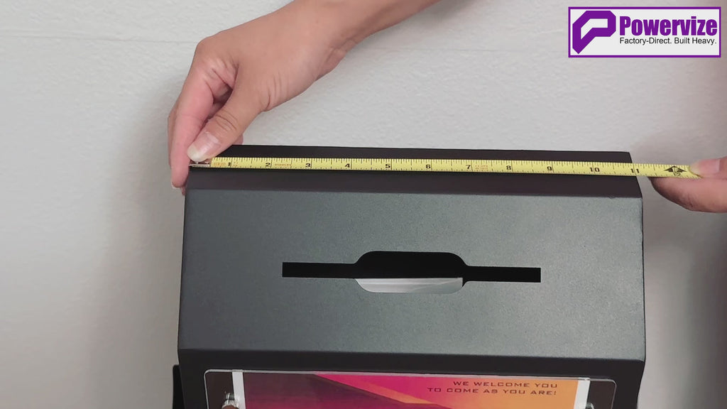 VD6A-B - Floor-Standing Offering Boxes with Lock and Keys, Suggestion Box with Stand, Heavy-Duty Metal Suggestion & Donation Organizer for Church, Voting, and Fundraising, Black