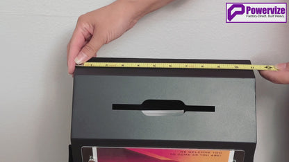 VD6A-B - Floor-Standing Offering Boxes with Lock and Keys, Suggestion Box with Stand, Heavy-Duty Metal Suggestion & Donation Organizer for Church, Voting, and Fundraising, Black